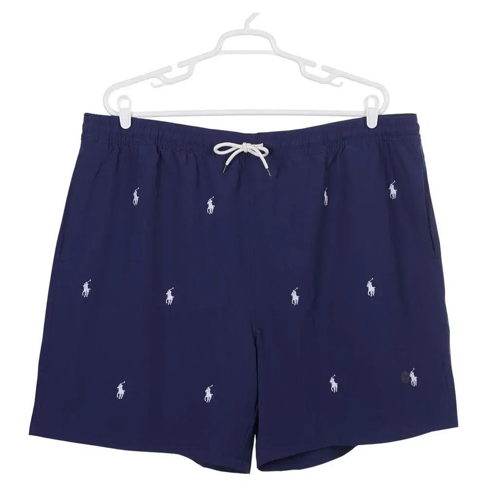 NWOT Polo Ralph Lauren Traveler Swim Trunks 4XLT Blue Pony Pockets Lined Shorts
